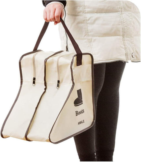 Portable 2 Pack Boots Storage,Short Boots Storage/Protector Bag,Boots Cover(Beige)...