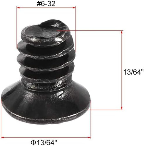 uxcell #6-32 x 13/64" Phillips Flat Head Screws Fastener Black for Laptop PC TV Fan Switch 60pcs...