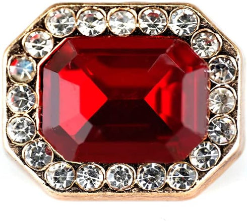 Emerald Cut Ruby Rhinestone Sewing Shank Buttons 20 Pcs - 12X10mm, 1/2"...