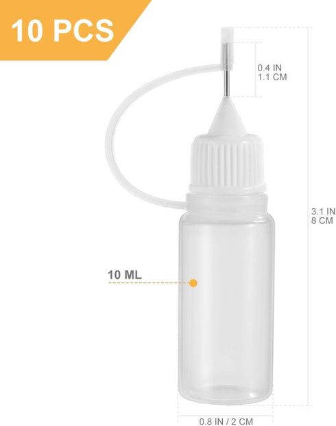 EXCEART 10 Pcs Needle Tip Glue Bottles 10ml Precision Refillable Squeeze Tip Applicator Empty Needle Plastic Bottle for DIY Craft...