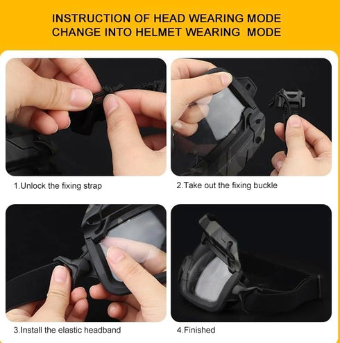 ATAIRSOFT Tactical Anti Fog Safety Protection 2 Modes Goggles Glasses for Airsoft Hiking Paintball Hunting...