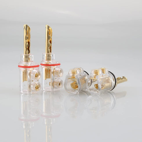Viborg Audiocrast 4X HiFi Speaker Banana Plug Connectors 4MM BFA Type Dual Screws Locking Speaker Terminals with Heat Shrink Tubing + Allen Wrench...