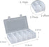 2 Pack Plastic Small Crafts Storage Boxes with Adjustable Dividers (15 Grid)...