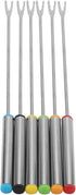 Fondue Sticks 6pcs Stainless Steel Smores Sticks with Heat Resistant Handle for Cheese Meat Chocolate Dessert Roast...