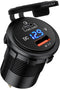 GemCoo 63W USB C Car Charger Socket, 45W PD Outlet 18W Quick Charge 3.0 USB Charger Socket, USB Cigarette Lighter Socket with LED Voltmeter Car US...