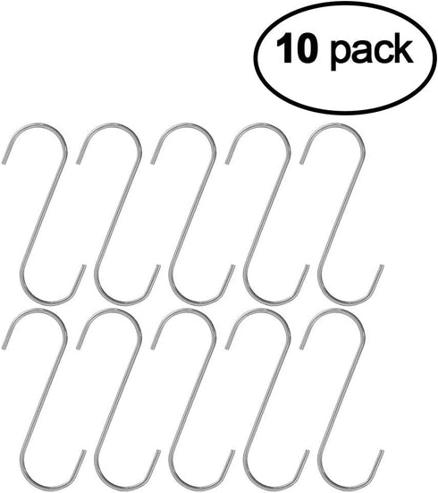 S-Hooks for Hanging Wall Décor and Plants – 10 Pack of 1-3/4 inch S-Hooks, with an Overall Length of 5-1/2 Inches...