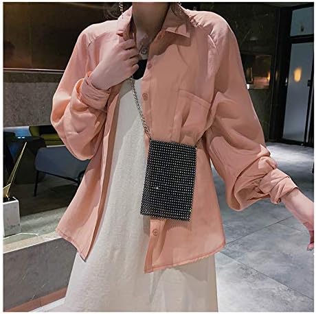 AIBEARTY Women Girls Sparkly Rhinestone Cell Phone Purse Mini Crossbody Bag Evening Clutch Shoulder Bag with Metal Chain...