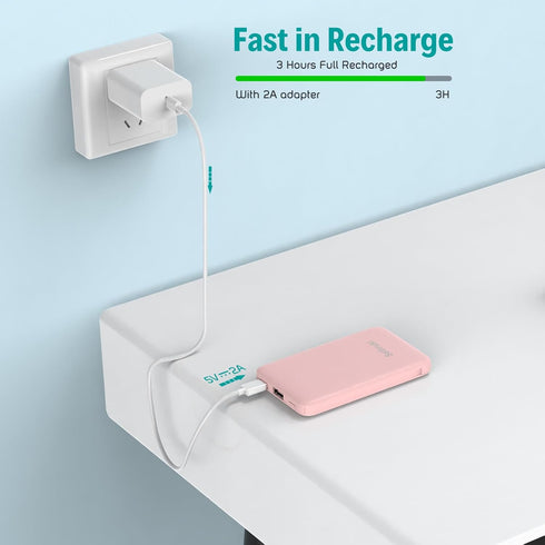 Smallest Portable Charger with Built-in Cables 6000mAh,Ultra Slim Power Bank,Mini High Speed External Battery Packs,Lightweight USB C Phone Charge...