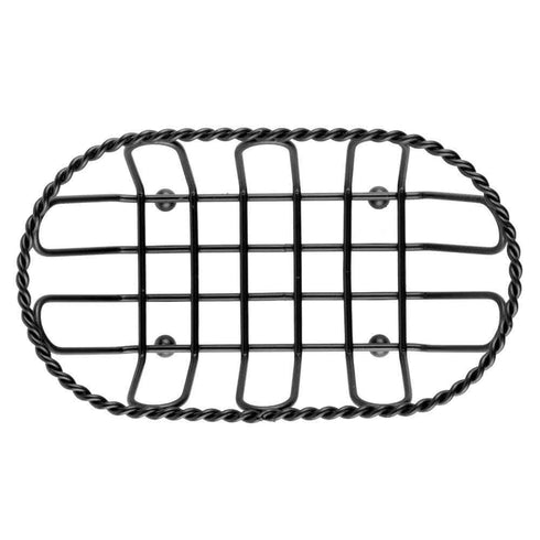 G.E.T. 4-33453 Black Oblong Braided Rim Metal Wire Basket Iron Powder Coated Wire Baskets Collection, Oval shape...