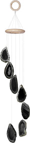 Agate Wind Chimes for Outside Unique, Outdoor Home Garden Decor Geode Hanging Decorations, Black Agate...