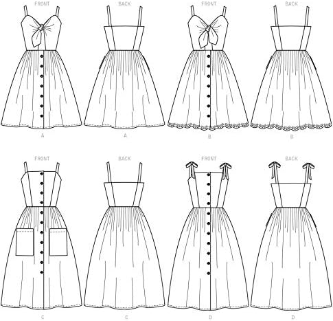 McCall's Patterns McCall's Women's Shoulder Strap Button Up Dress, Sizes 14-22 Sewing Pattern, White...