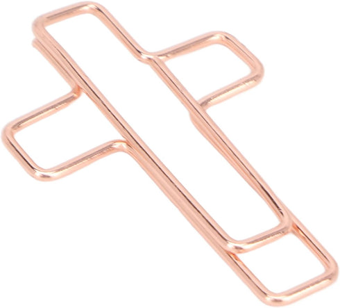Fdit 100PCS Cross Paper Clips, Rose Gold Metal Paper Clamps for Document Note Sorting Organizing Paperwork Office School and Personal Use...