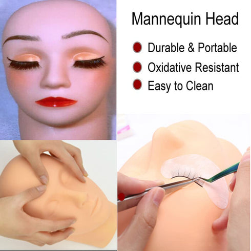 Lash Mannequin Head, Practice Training Head,for Make Up and Lash Extention,Cosmetology Doll Face Head,Soft-Touch Rubber Practice Head,Easy to Clea...