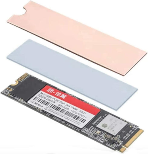 Easycargo Laptop M.2 Heatsink Kit, Copper m.2 Heat Sink + Thermal pad 1mm 0.5mm for cooling Laptop M.2 2280 SSD (1-pack)...