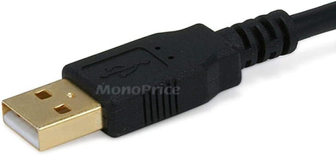 Monoprice 1.5-Feet USB 2.0 A Male to Mini-B 5pin Male 28/24AWG Cable with Ferrite Core (Gold Plated) (105446),Black......