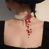 Dripping Blood Choker Imitation Pearls Halloween Party Necklace Gothic Vampire Party Costume...