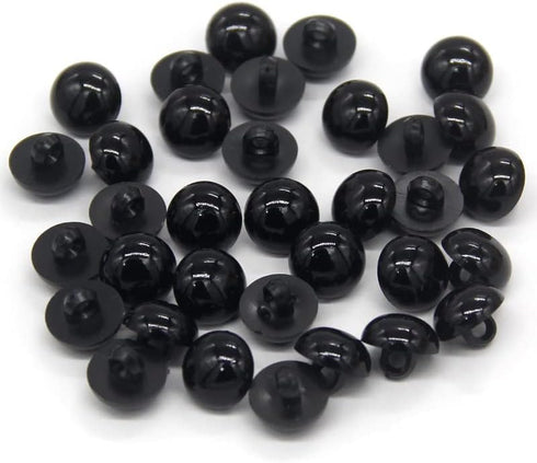 100PCS 10mm Black Safety Eyes Buttons Plastic Solid Domed Round Beads, for Clothing, for Shirts, Skirts, Coat, for Doll Animal Stuffed Toys, Handm...
