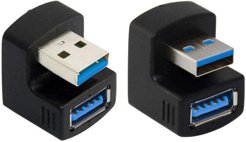 xiwai 1 Set Up & Down Angled USB 3.0 Adapter A Male to Female Extension 180 Degree 5Gbps...