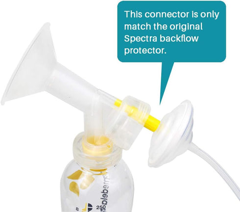 PumpMom Backflow Adapter for Spectra S1 S2 Pump to Use Most Medela Flanges and Bottles, Connects Between Medela Breastshield and Spectra Backflow ...