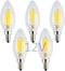 12V/24V DC LED Candle Bulb, Dimmable with 12V DC Dimmer, 4W 400Lm, 2700K Warm White Light, E12 Small Base, Clear Glass Torpedo Tip, 40W Incandesce...