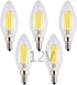 12V/24V DC LED Candle Bulb, Dimmable with 12V DC Dimmer, 4W 400Lm, 2700K Warm White Light, E12 Small Base, Clear Glass Torpedo Tip, 40W Incandesce...