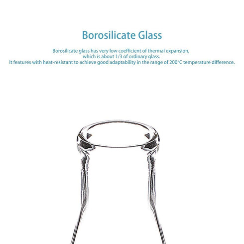 stonylab (2 Pack) 100 ml Narrow Mouth Erlenmeyer Glass Flasks with Heavy Duty Rim (100ml Fits with stonylab 5# Rubber Stopper)...