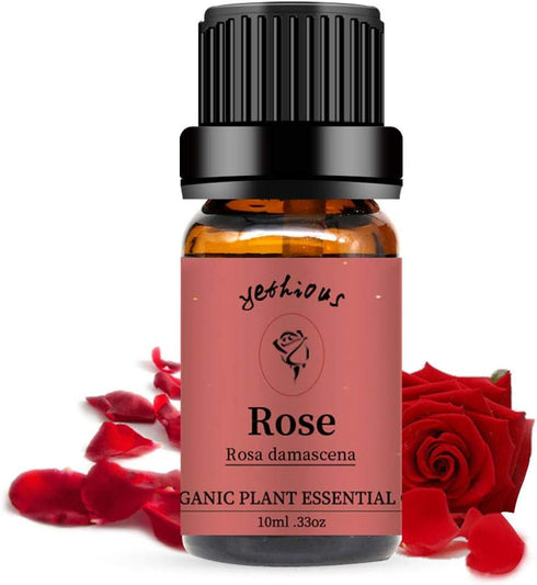 yethious Rose Essential Oil 100% Pure Rose Scented Oil for Diffuser & Aromatherapy Fragrance DIY Candle Soap Making Rose Oil Essential Oil 10ML...