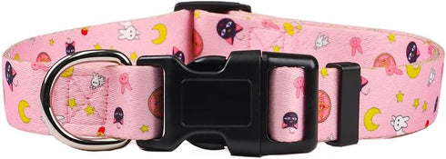 Pink Dog Collar Girl Cute Anime Kawaii Dog Collar for Small Medium Large Dogs (S)...