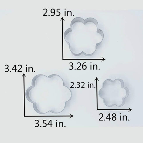 LILIAO Flower Cookie Cutters - 3 Various Size - Large: 3.7 inches, Medium: 3.3 inches and Small: 2.6 inches - Stainless Steel...