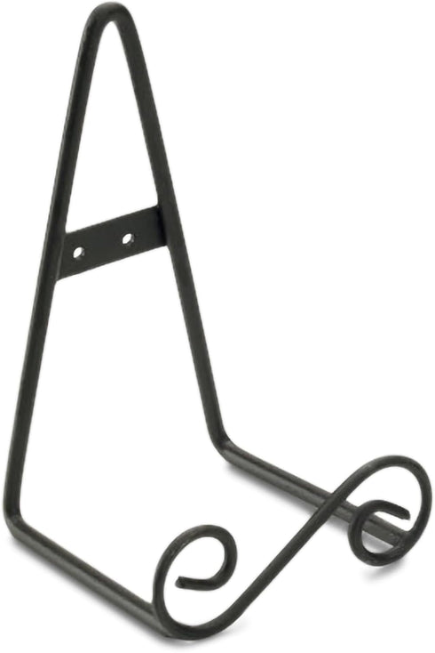 Swirl Scroll Design - 8 Inch Black Iron Decorative Easel Display Stand for Photos/Plates...