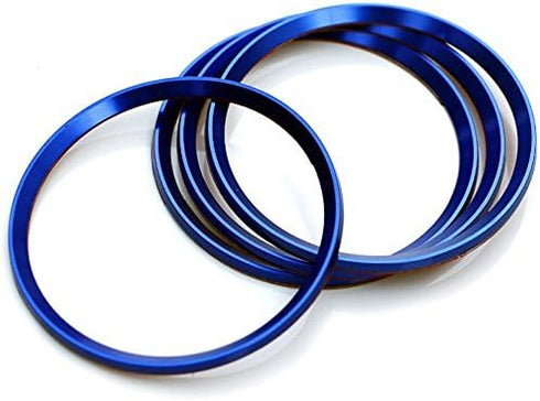 4 Pieces Alloy Car Wheel Rim Center Cap Hub Rings Decoration for Audi A3 A4 A5 Q3 Q5 Q7 TT Quattro, BMW X1 X3 X5 1 3 5 6 7 Series (Blue)...