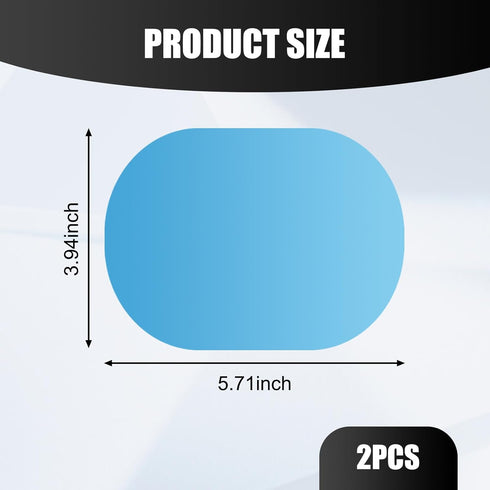 2 PCS Car Rearview Mirror Rainproof Film, 3.93" x 5.7" PET Oval Anti-fog Anti-glare Reversing Mirror Reflective Film, Lotus Leaf Water-repellent E...