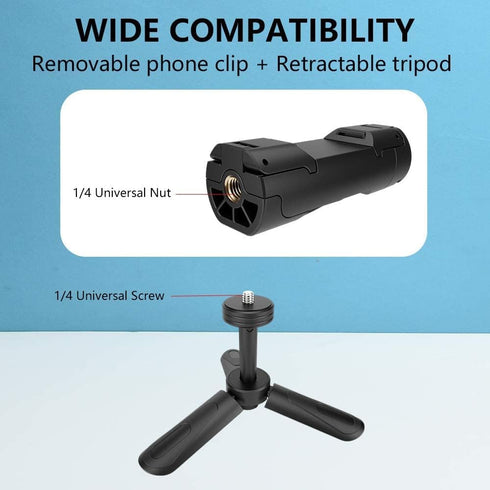 MOUNTDOG Portable Webcam Stand & Mini Tripod - Extendable Tabletop Tripod for iPhone, Camera, Samsung & Smartphone - 360 Rotation, Black...
