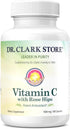 Dr. Clark Vitamin C with Rose HIPS Supplement – 1000mg, 100 Gelatin Capsules, Immune Support & Antioxidant Protection...