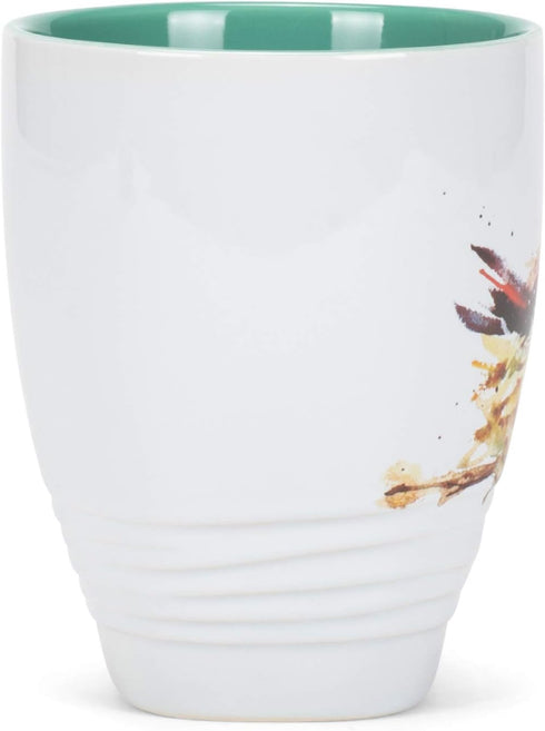 DEMDACO Dean Crouser Watercolor 16 Ounce Glossy Ceramic Stoneware Bird Mug with Easy Grip Handle (Hummingbird Nest)...