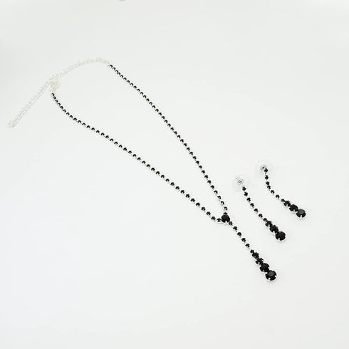 Silver Red Blue Black Necklace Earrings Jewelry Set for Bride Bridesmaid Crystal Rhinestone Wedding Prom Jewelry Accessories for Women...