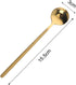 6 Pcs Coffee Spoons Stainless Steel Tea Spoons Round Dessert Spoons Long Handle Spoons for Hot Chocolate Ice Tea Latte Dessert Espresso Golden...