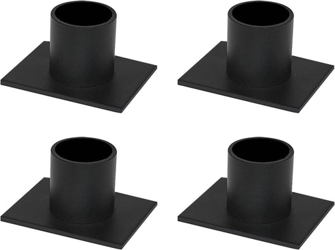 Black Taper Iron Candle Holders, Set of 4 Pillar Tealight Candlestick Holders for Table Centerpieces, Home Decoration, Weddings, Party, Dinner. (S...