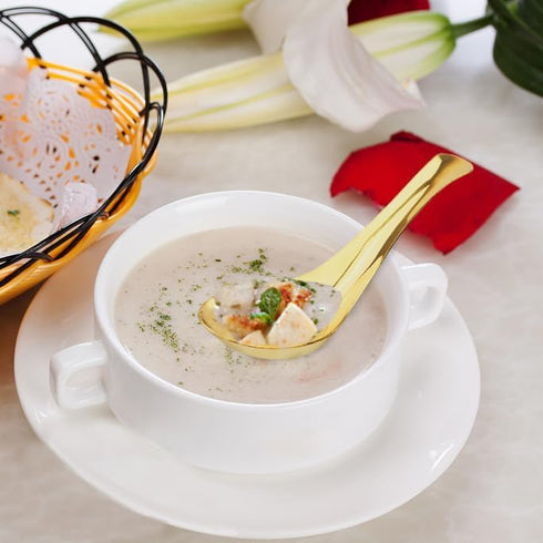 Asian Soup Spoons Stainless Steel Chinese Soup Spoons Set of 6 Soup Spoons Silverware Cucharas Para Comer for Ramen Pho Wonton Dumpling Noodles (g...