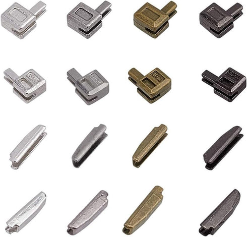PH PandaHall 12 Sets Metal Zipper Latch Slider Retainer 3 Color #3#5#8#10 Insertion Pin Zipper Bottom Zipper Stopper for Metal Zipper Repair Zip S...