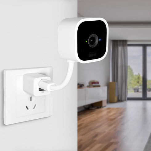 360 Degree Rotating Gooseneck USB Charger Stand fits for Blink Mini Indoor Security Camera, Adjustable Convenient Charger Cable Without Mounting B...