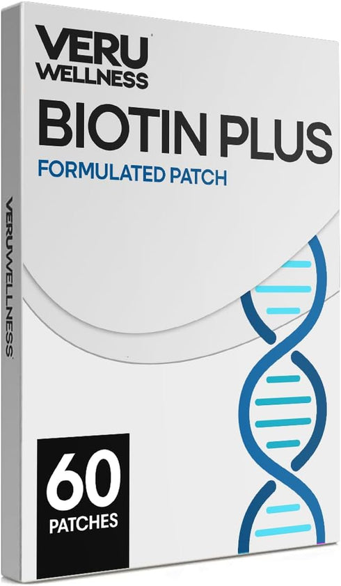 Biotin Plus Daily Patch - B7, Collagen - Self Adhesive Time Release Patch (60 Day Supply)...