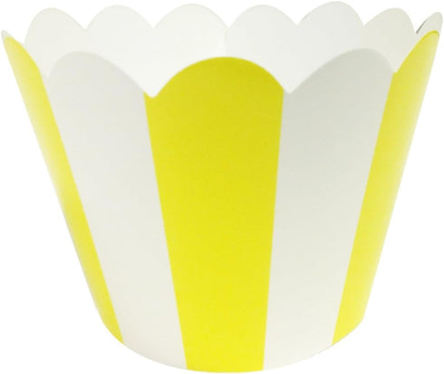 AllyDrew Standard Size Striped Cupcake Wrappers (Set of 20), Yellow...