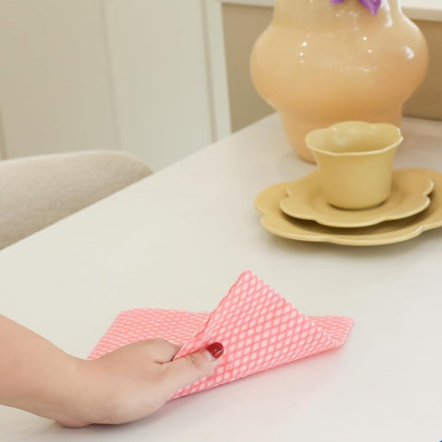 Disposable Cleaning Towels Dish Towels and Dish Cloths Reusable Towels 11.5” x 13.5”, Handy Cleaning Wipes, Pink (50)...