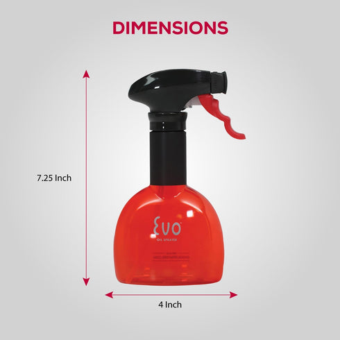 Evo Mini Oil Sprayers, Non-Aerosol for Olive Oil, Cooking Oils, and Vinegars, Red, 8-Ounce Capacity, Set of 2...
