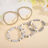5-7PCS Surfer Colorful Clay Beads Stretch Bracelets Bohemian Stackable Gold Beads Vinyl Disc Elastic Bracelets Multilayer Summer Beach Jewelry Set...