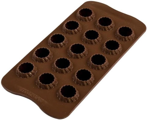 silikomart | SCG28 Silicone Mould for Choco Flame Chocolates, Non-Stick, 15 Chocolates, Pack of 1 Mould for Sweets, Easy Choc 3D, Ø 27 h 28 mm, Ma...