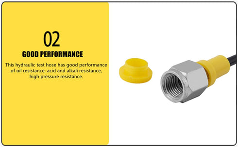 Hydraulic Pressure Test Hose 64Mpa Hydraulic Test Line Test Couling Hose for Excavator Construction Machinery Testing Coupling Point Thickness 1.5...