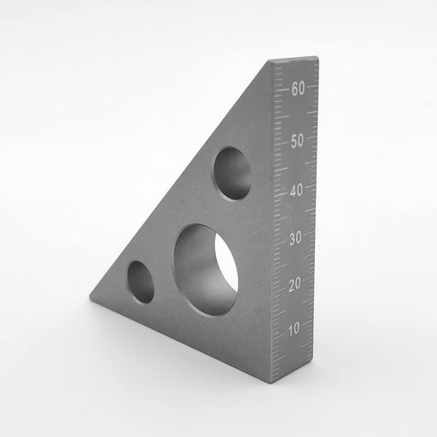 Right Angle Ruler, 45 n 90 Degree Small Aluminum Alloy Triangle Ruler with Both Imperial and Metric Scales Machinist Carpenter's Square Measuring ...