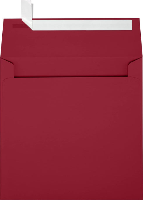 LUXPaper Square Invitation Envelopes | Peel & Press | 6" x 6" | Garnet Red | 80lb. Text | 50 Qty...